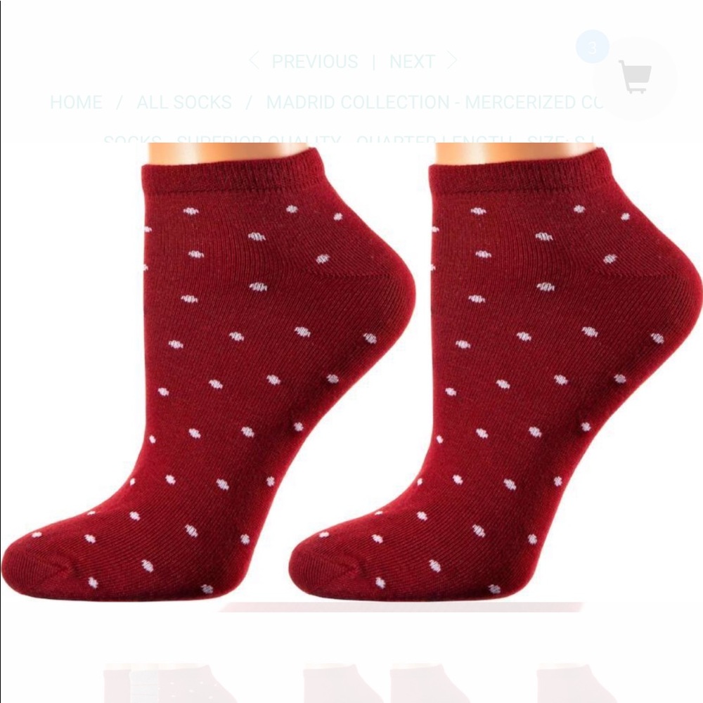 Cute red patterned cotton socks